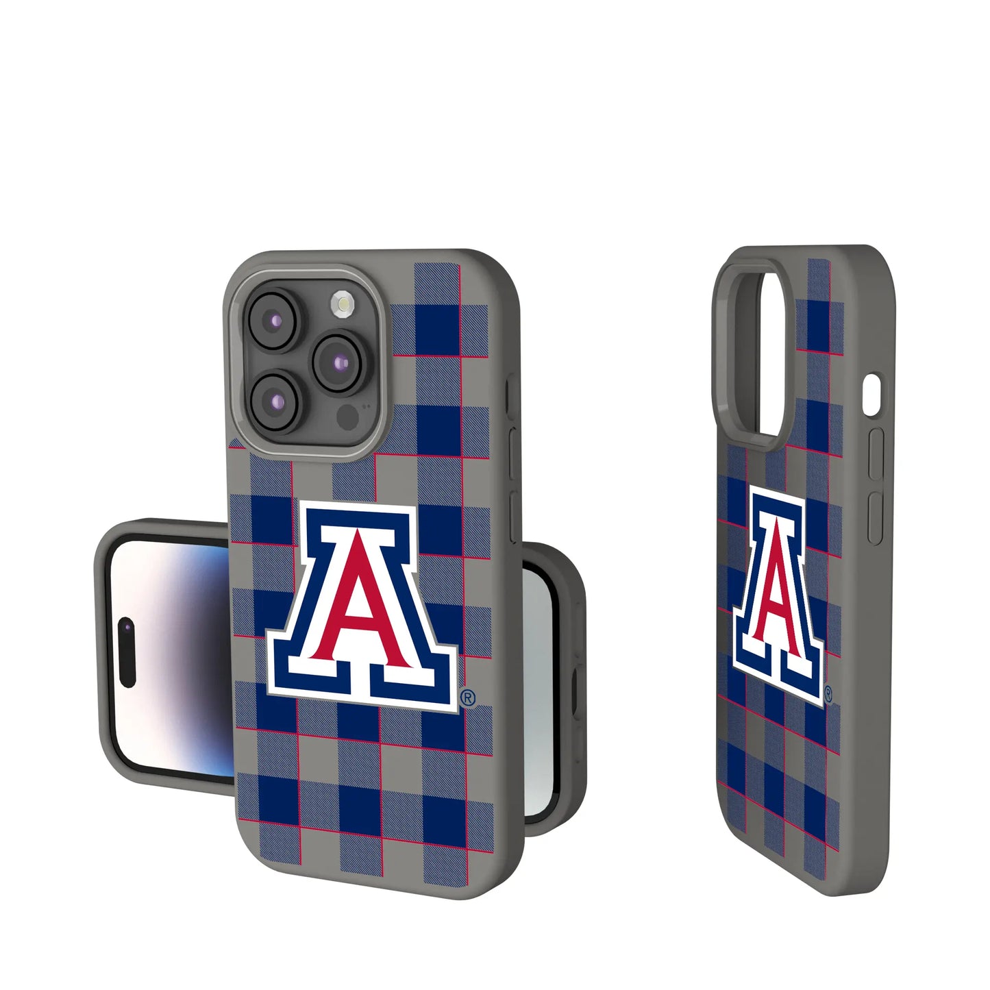 University of Arizona Wildcats Plaid Soft Touch Phone Case for Apple iPhone