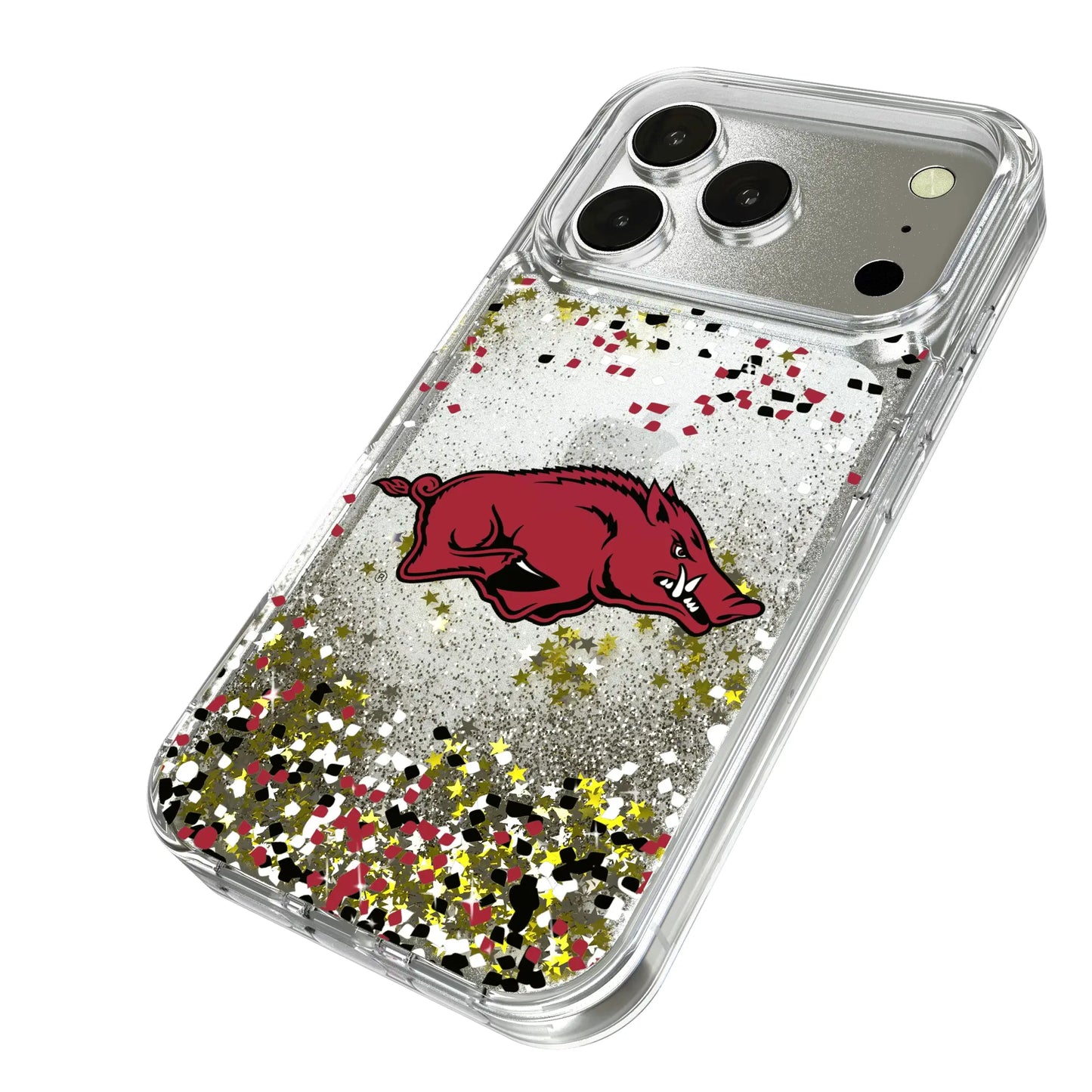 University of Arkansas Fayetteville Razorbacks Confetti Glitter Phone Case for Apple iPhone