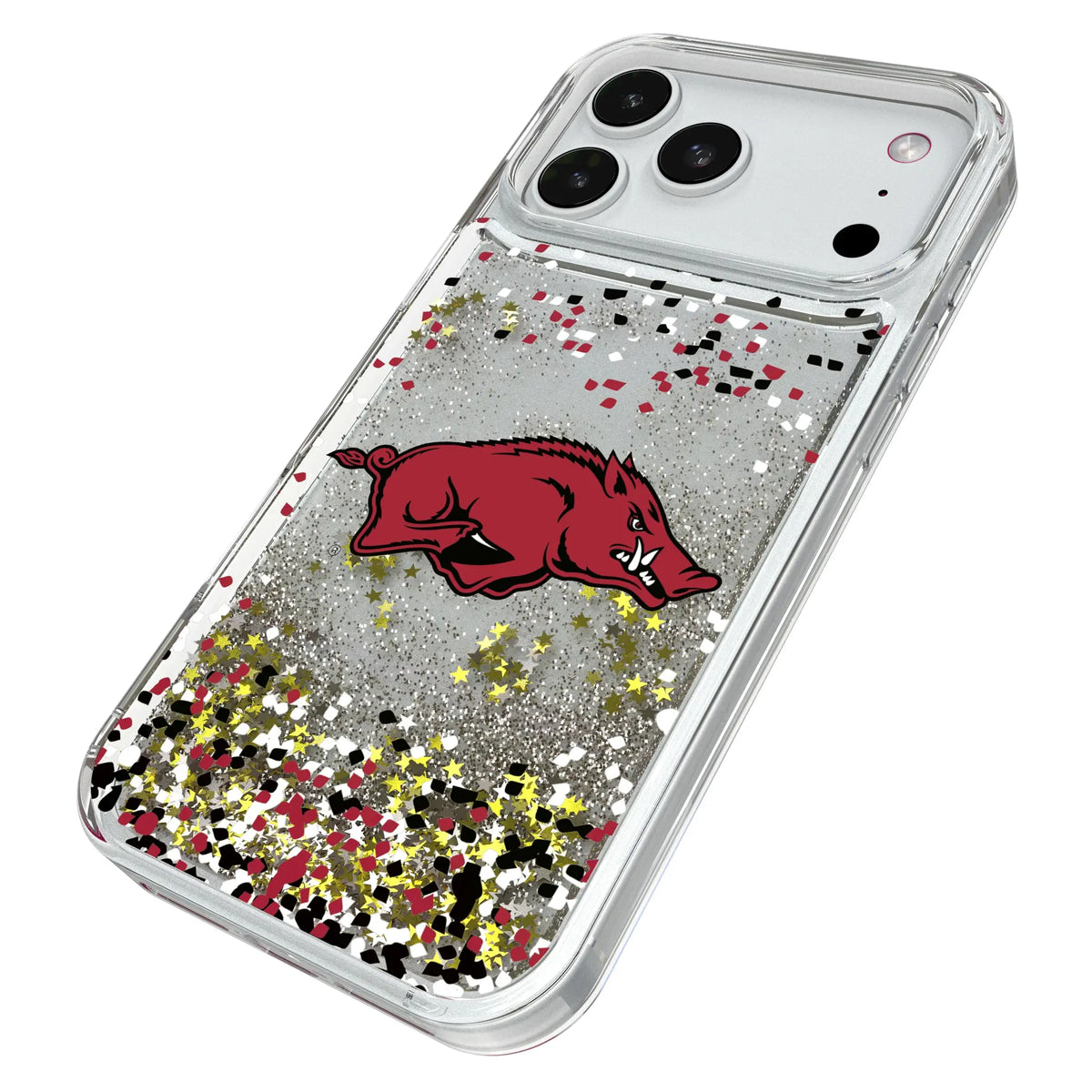 University of Arkansas Fayetteville Razorbacks Confetti Glitter Phone Case for Apple iPhone