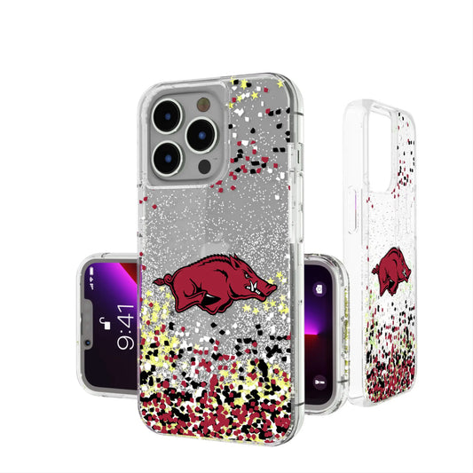 University of Arkansas Fayetteville Razorbacks Confetti Glitter Phone Case for Apple iPhone
