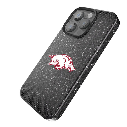 University of Arkansas Fayetteville Razorbacks Linen Black Bling Phone Case for Apple iPhone