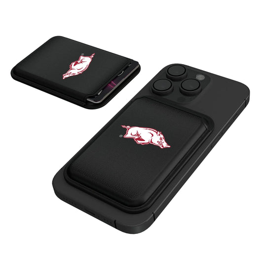 University of Arkansas Fayetteville Razorbacks Linen Black Magnetic Credit Card Wallet