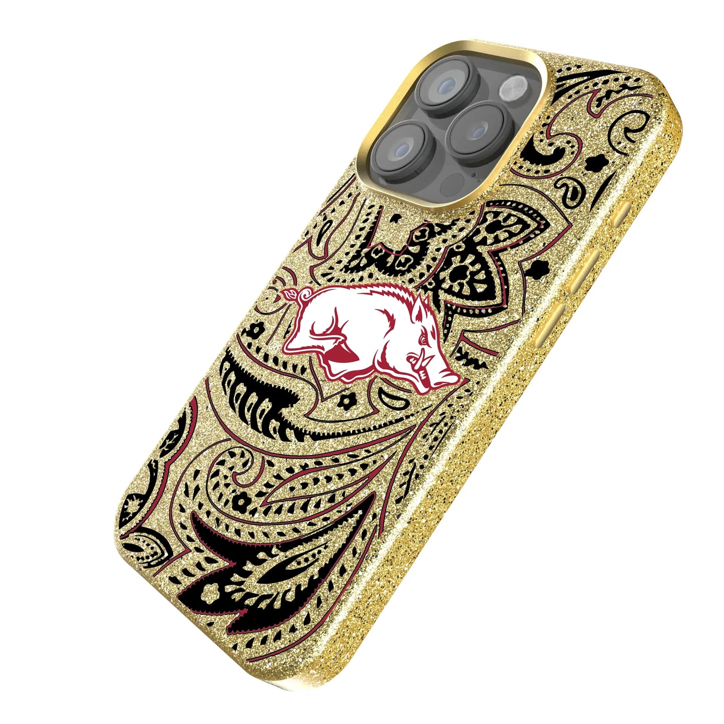 University of Arkansas Fayetteville Razorbacks Paisley Bling Phone Case for Apple iPhone
