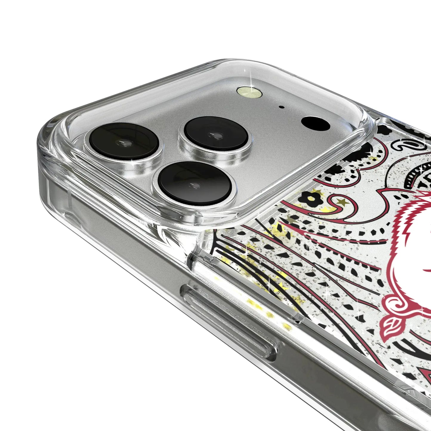 University of Arkansas Fayetteville Razorbacks Paisley Glitter Phone Case for Apple iPhone