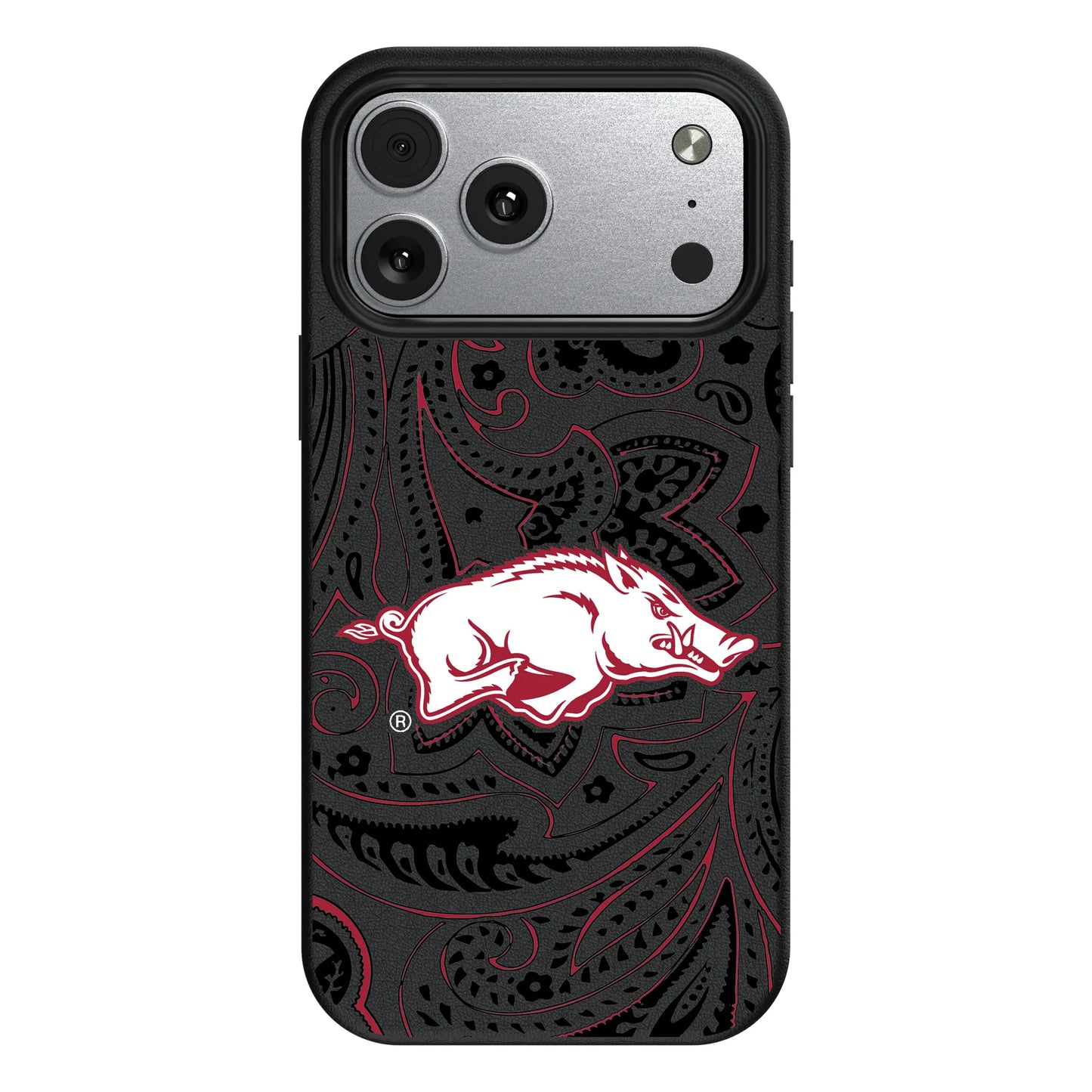 University of Arkansas Fayetteville Razorbacks Paisley MagSafe Compatible Phone Case for Apple iPhone