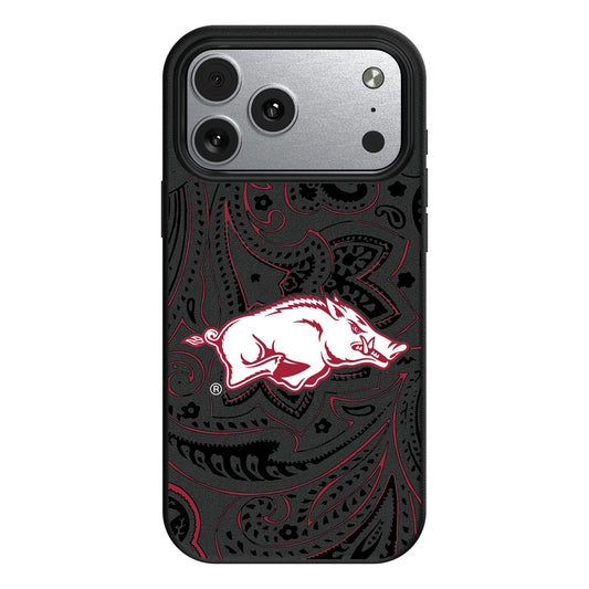 University of Arkansas Fayetteville Razorbacks Paisley MagSafe Compatible Phone Case for Apple iPhone