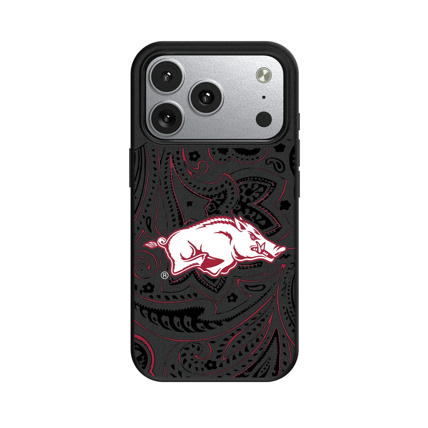 University of Arkansas Fayetteville Razorbacks Paisley MagSafe Compatible Phone Case for Apple iPhone