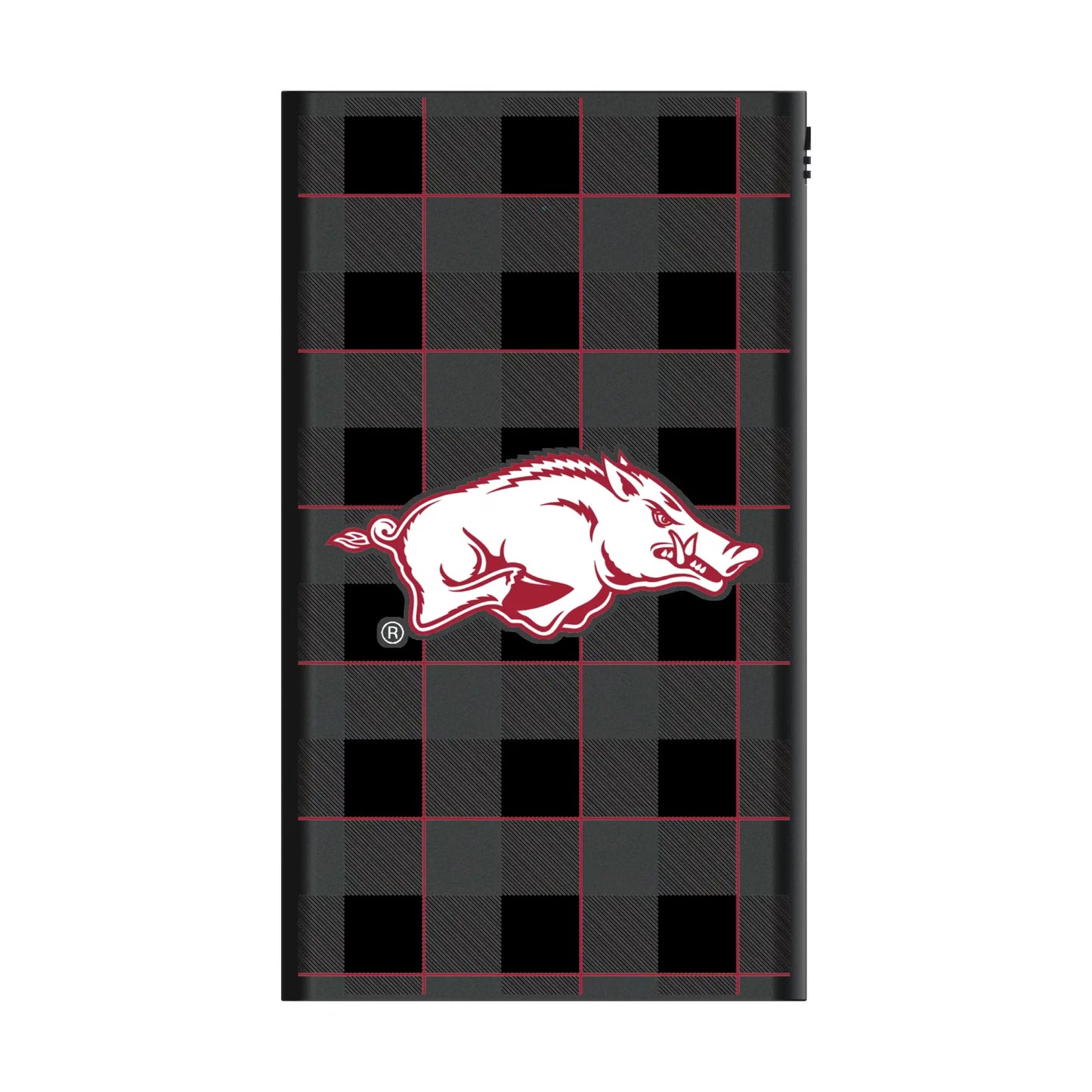 University of Arkansas Fayetteville Razorbacks Plaid 5000mAh Flat Powerbank
