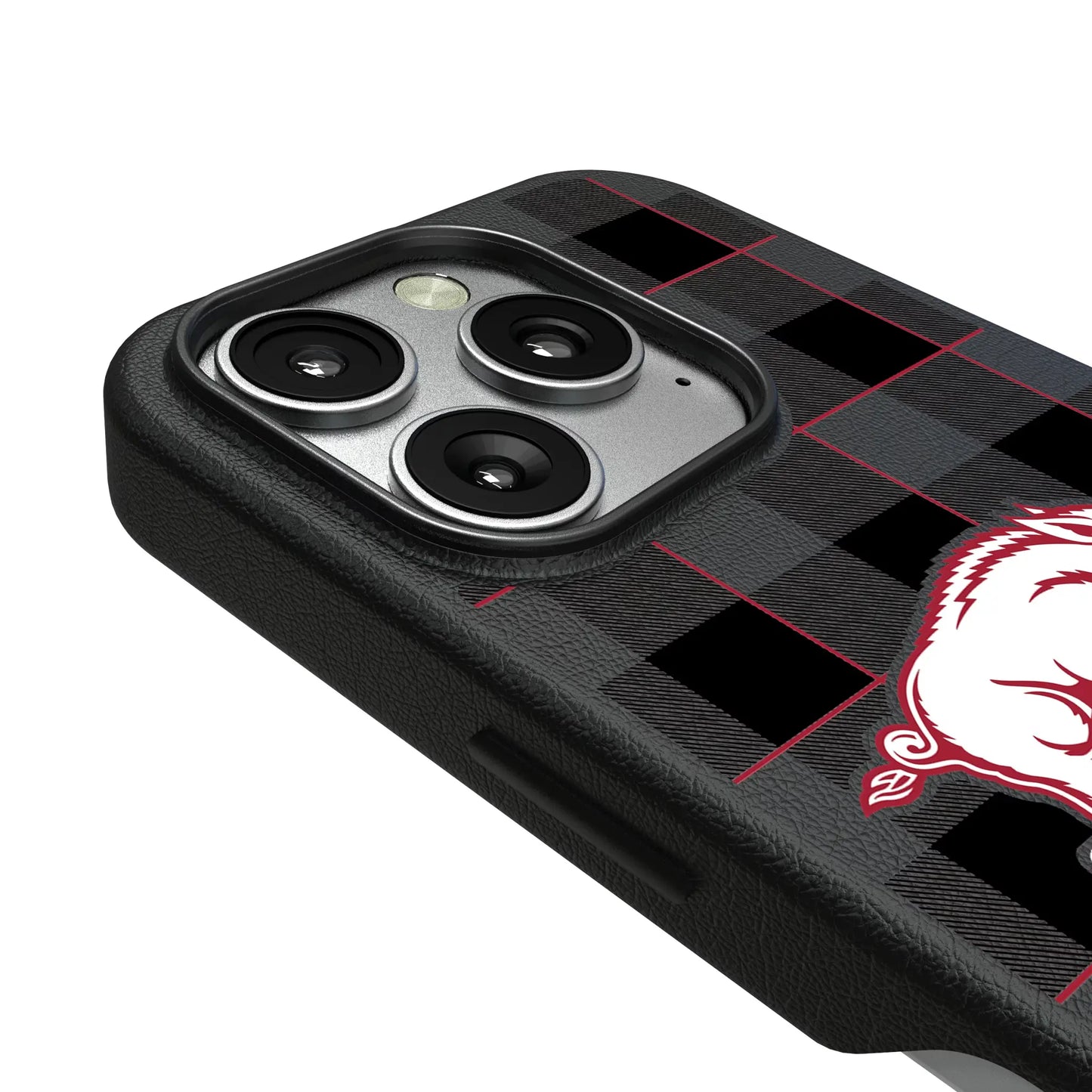 University of Arkansas Fayetteville Razorbacks Plaid MagSafe Compatible Phone Case for Apple iPhone