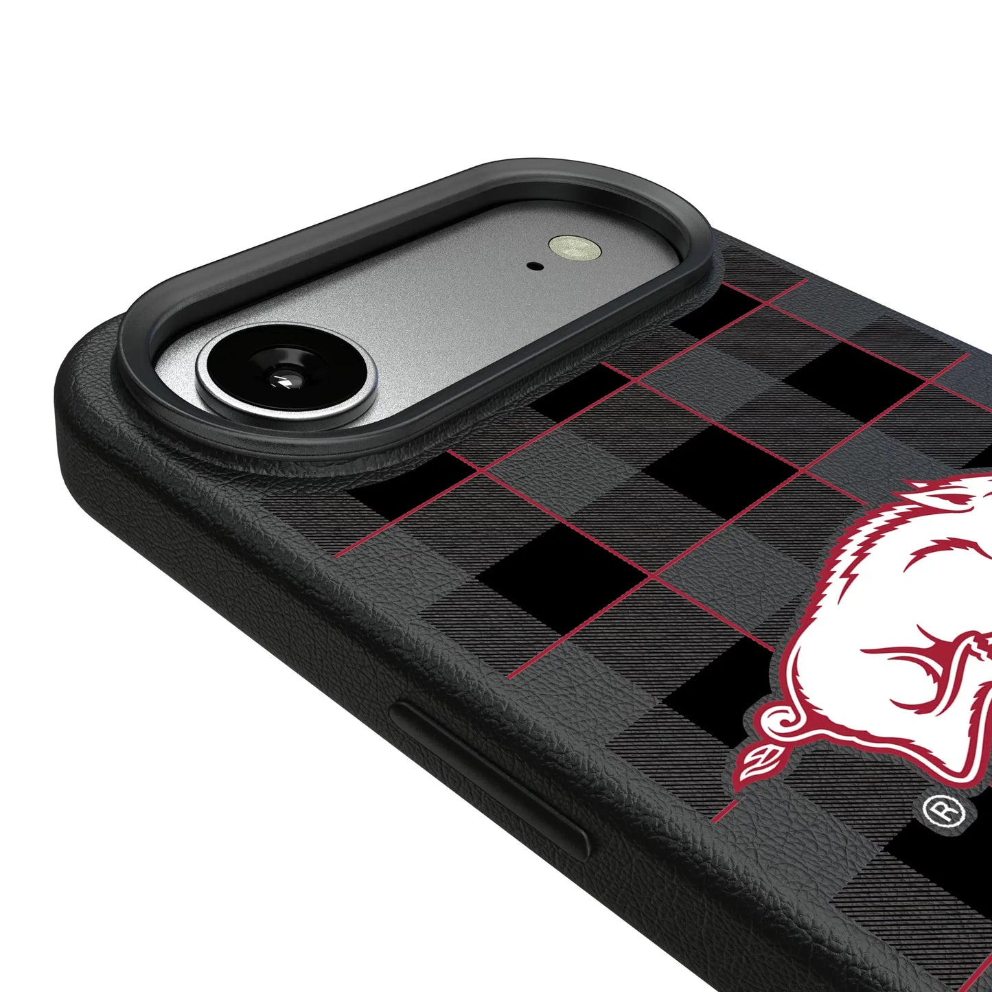 University of Arkansas Fayetteville Razorbacks Plaid MagSafe Compatible Phone Case for Apple iPhone