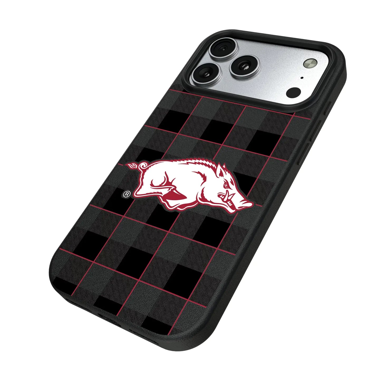 University of Arkansas Fayetteville Razorbacks Plaid MagSafe Compatible Phone Case for Apple iPhone