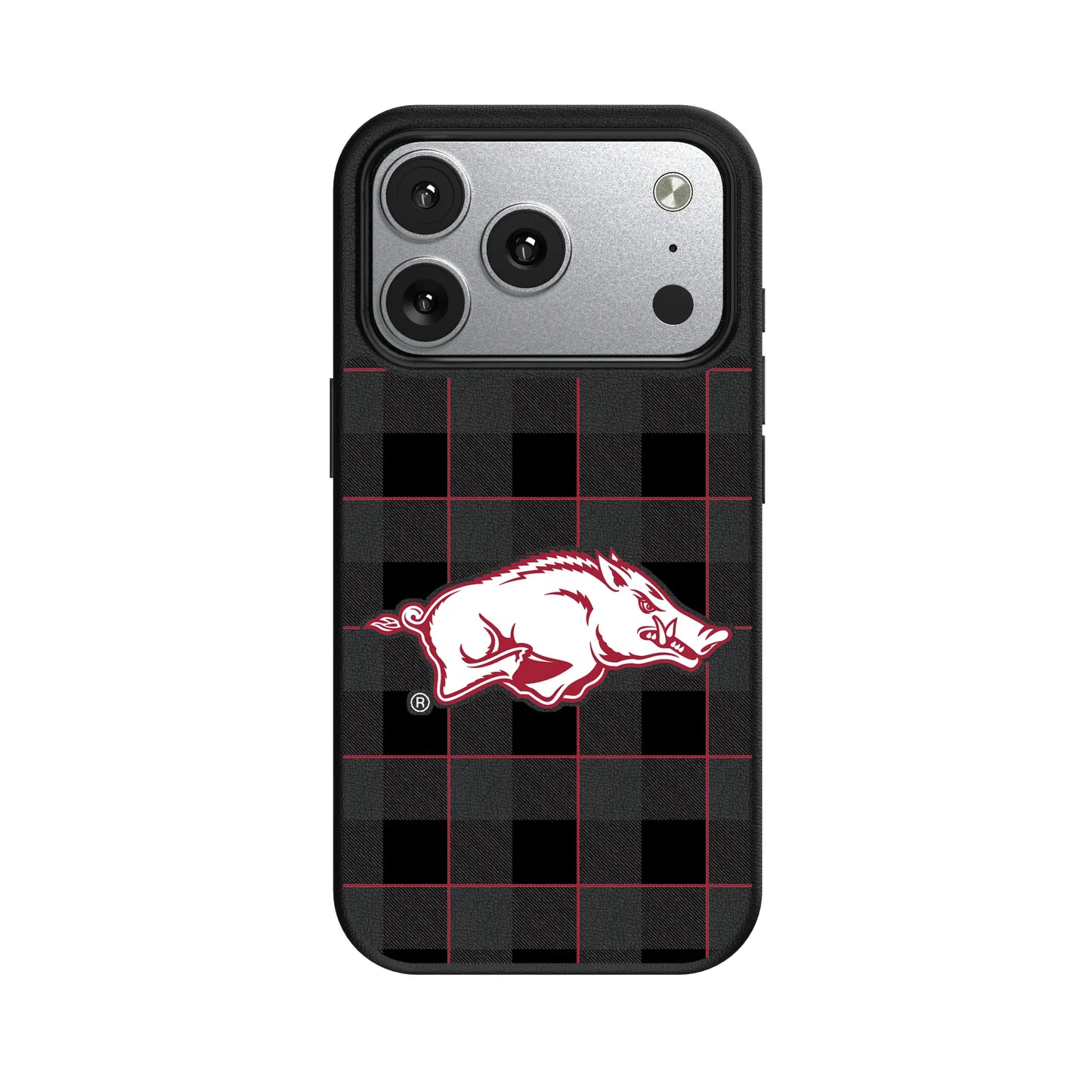 University of Arkansas Fayetteville Razorbacks Plaid MagSafe Compatible Phone Case for Apple iPhone