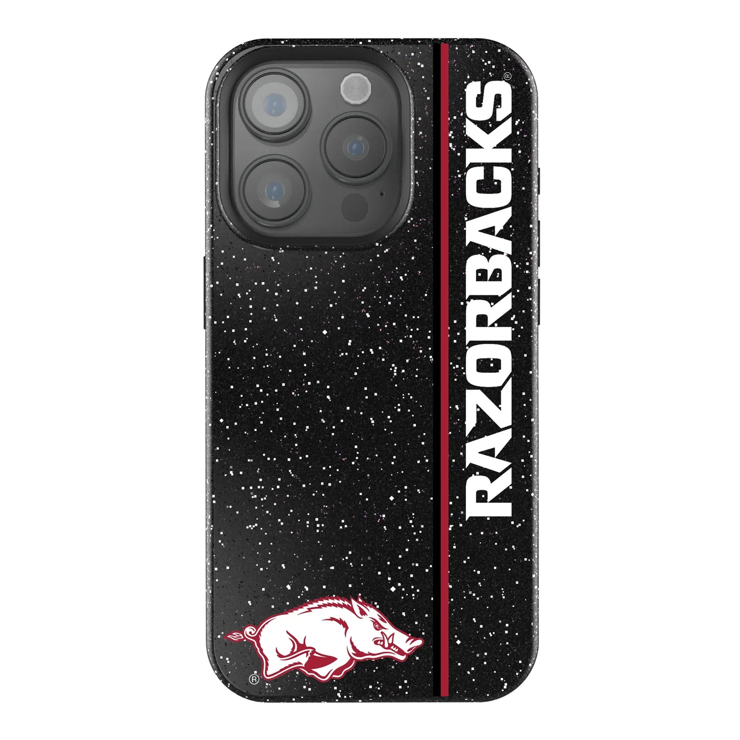 University of Arkansas Fayetteville Razorbacks Sidebar Black Bling Phone Case for Apple iPhone
