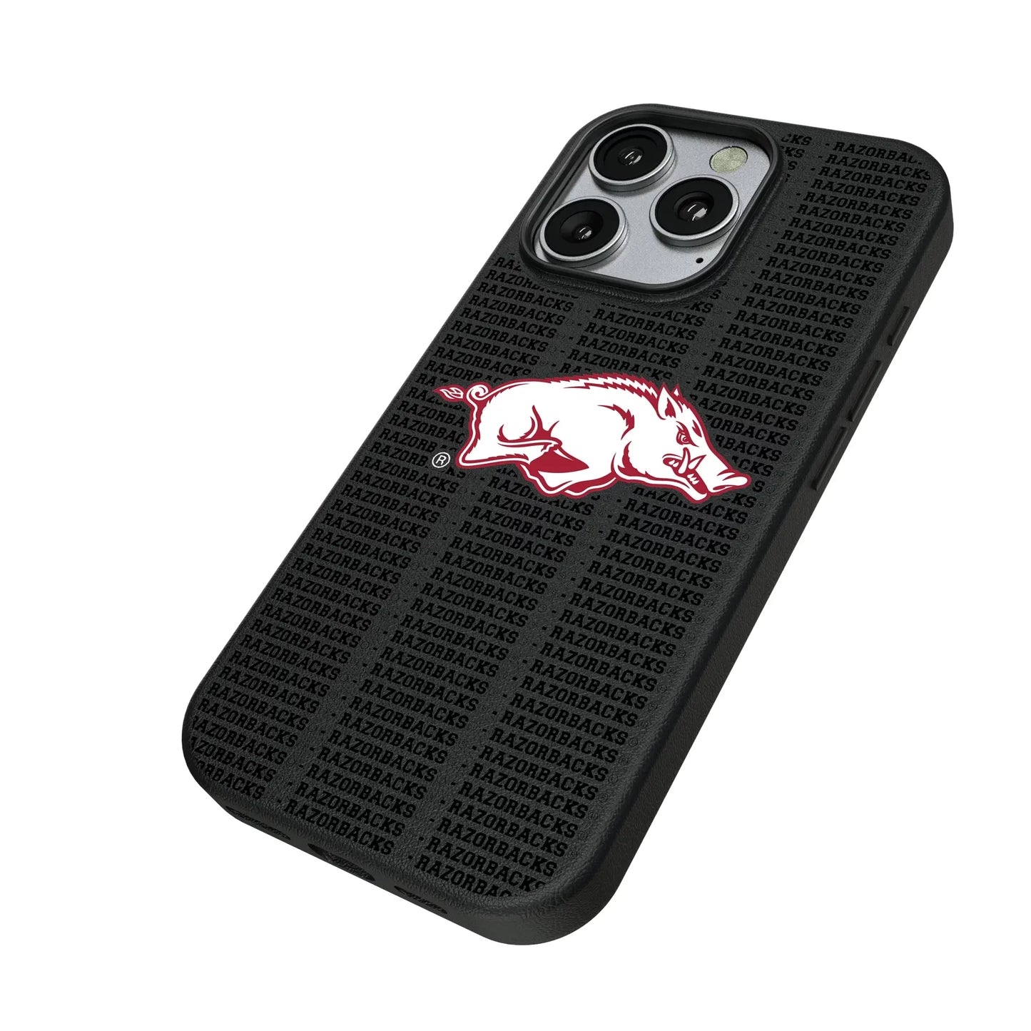 University of Arkansas Fayetteville Razorbacks Text Backdrop MagSafe Compatible Phone Case for Apple iPhone