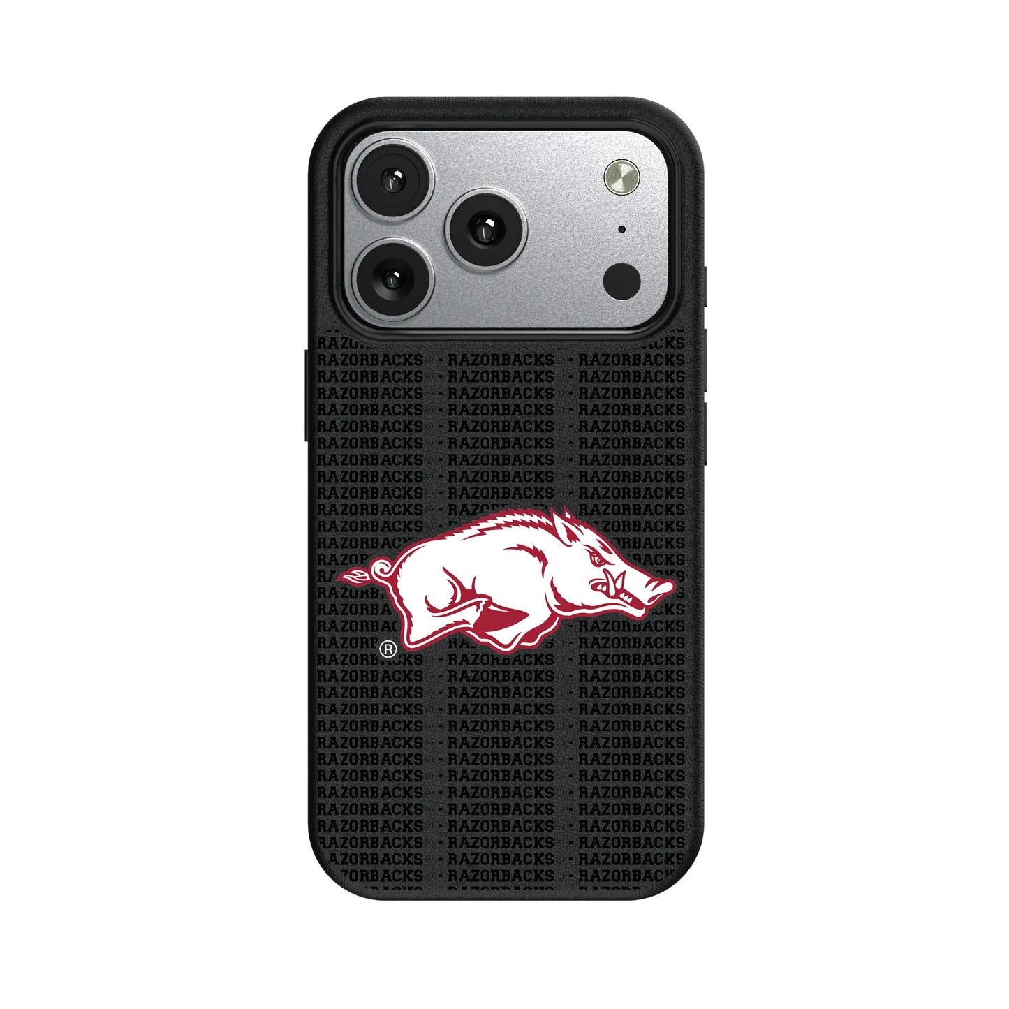 University of Arkansas Fayetteville Razorbacks Text Backdrop MagSafe Compatible Phone Case for Apple iPhone