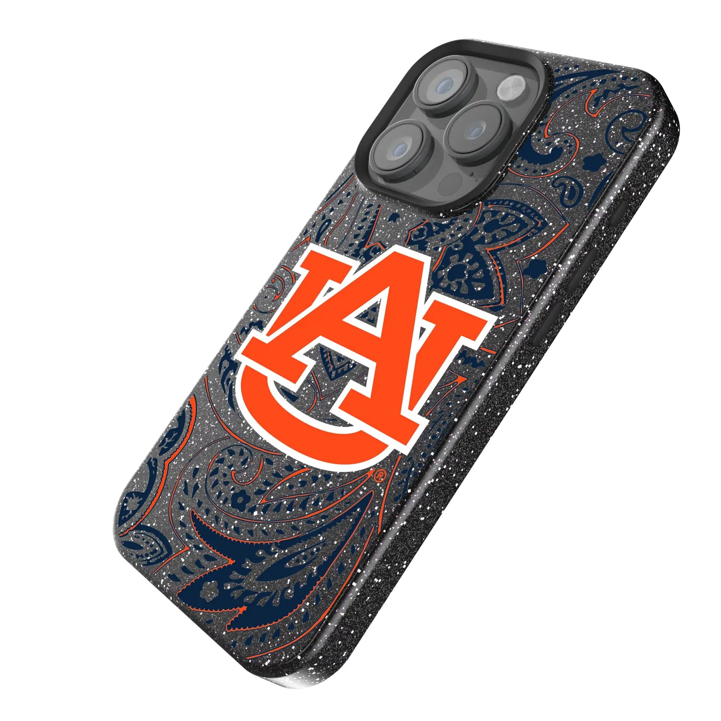 University of Auburn Tigers Paisley Black Bling Phone Case for Apple iPhone