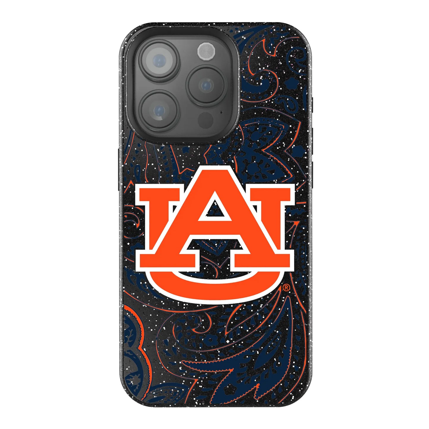 University of Auburn Tigers Paisley Black Bling Phone Case for Apple iPhone