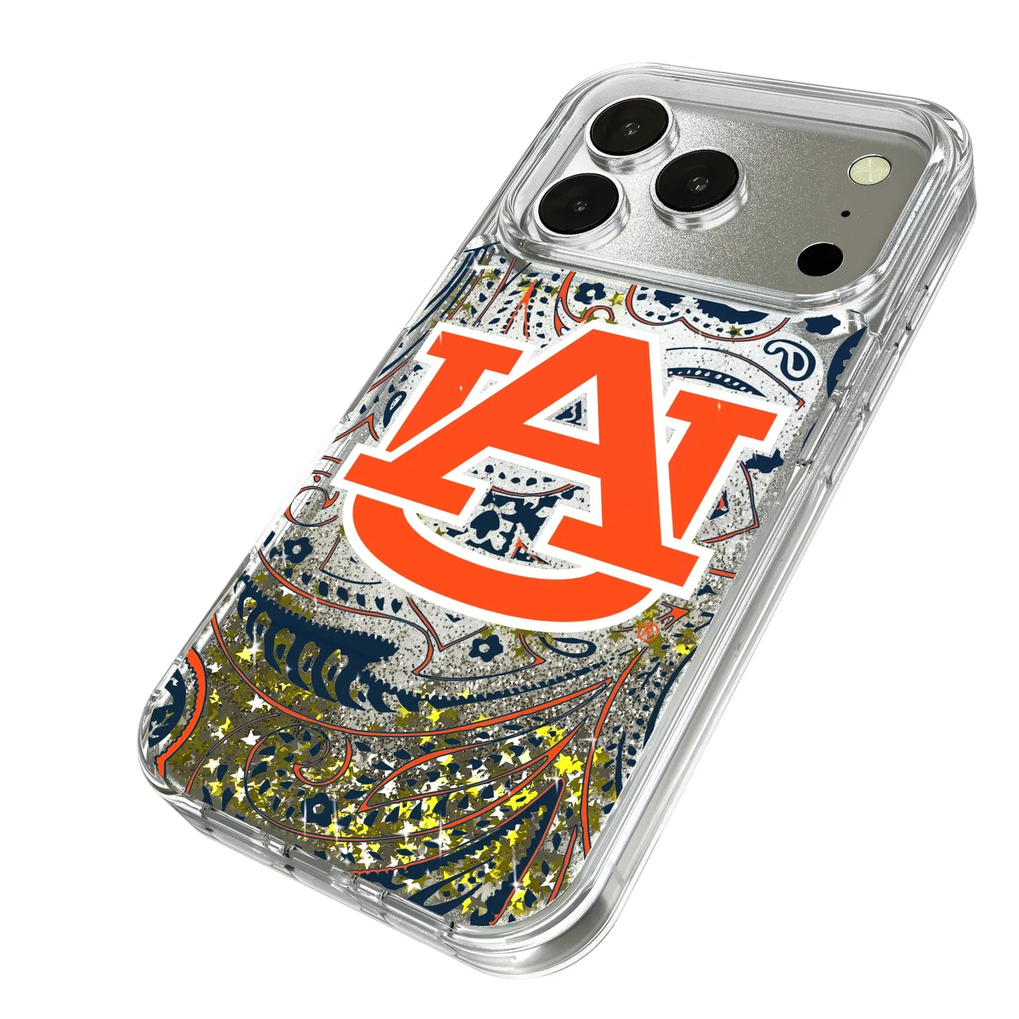 University of Auburn Tigers Paisley Glitter Phone Case for Apple iPhone