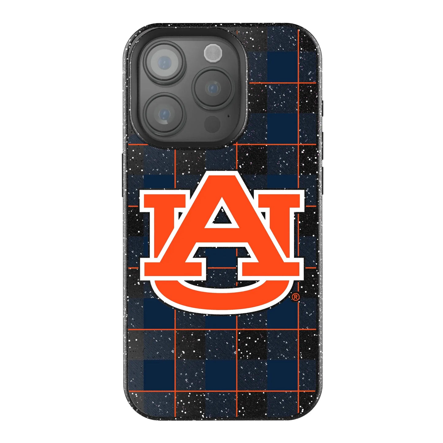 University of Auburn Tigers Plaid Black Bling Phone Case for Apple iPhone