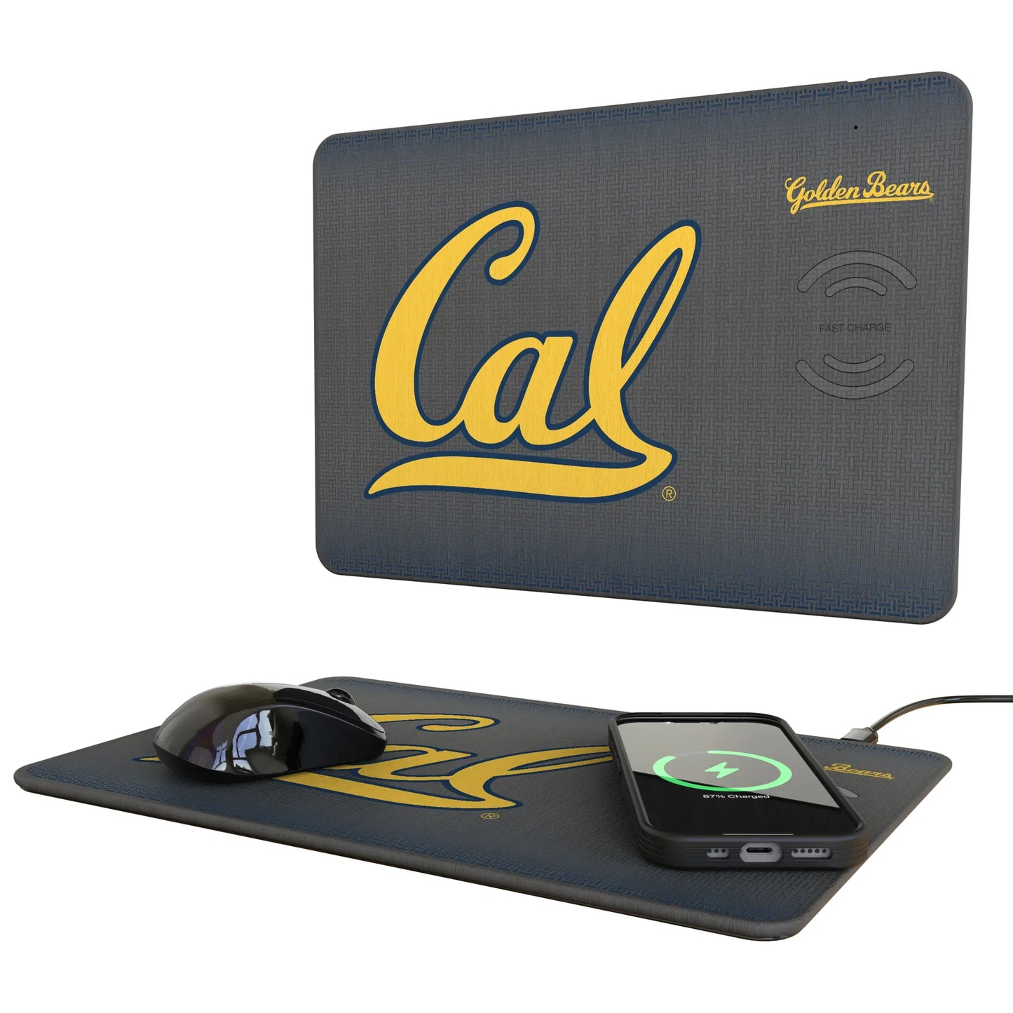 University of California Berkeley Golden Bears Linen 15-Watt Wireless Charger and Mouse Pad