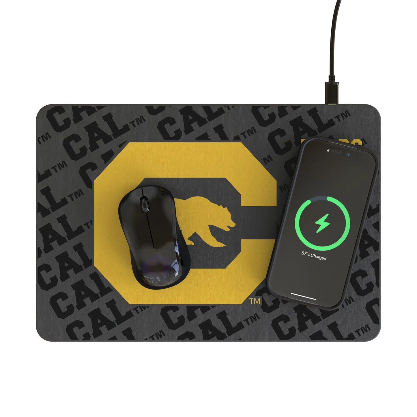 University of California Berkeley Golden Bears Monocolor Tilt 15-Watt Wireless Charger and Mouse Pad