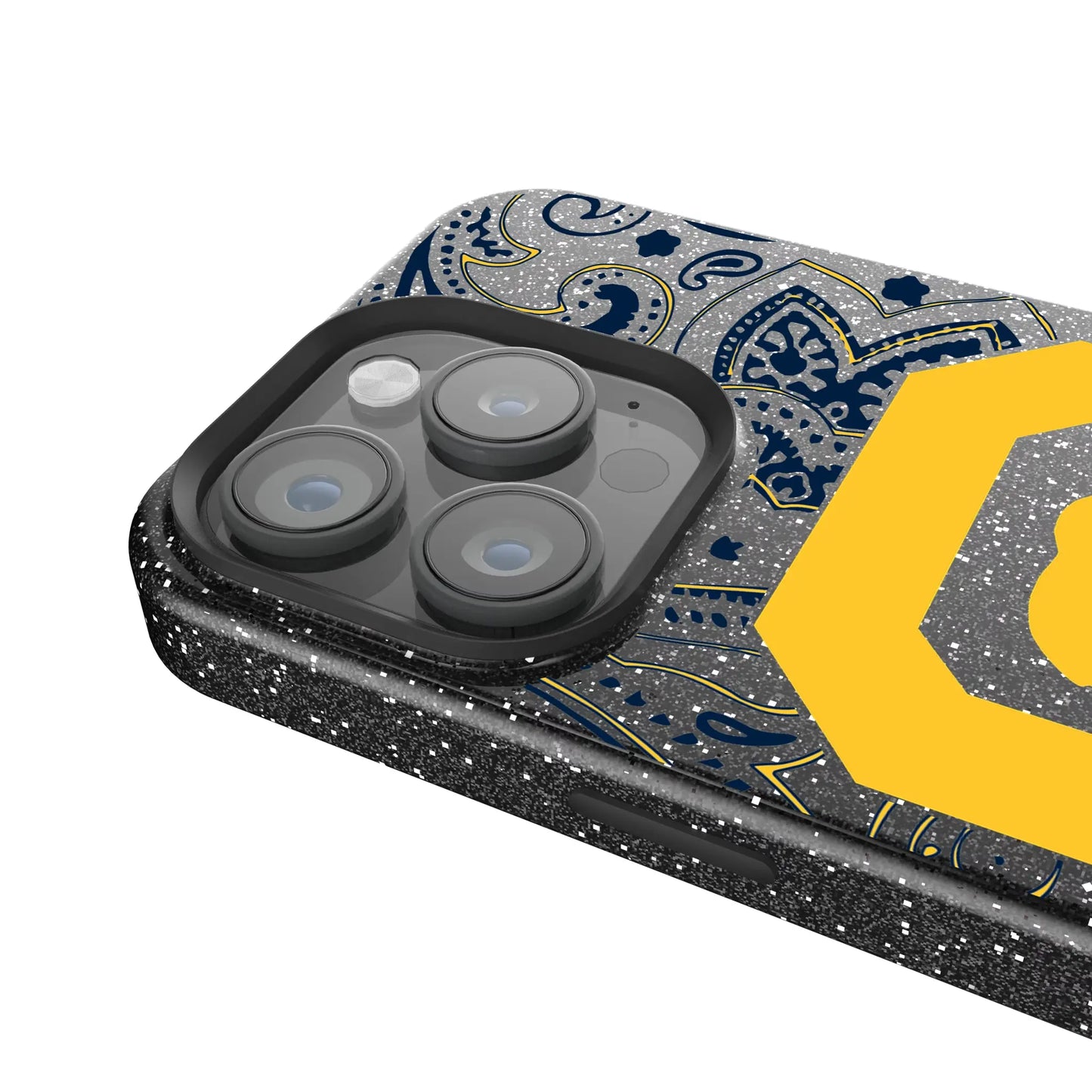 University of California Berkeley Golden Bears Paisley Black Bling Phone Case for Apple iPhone
