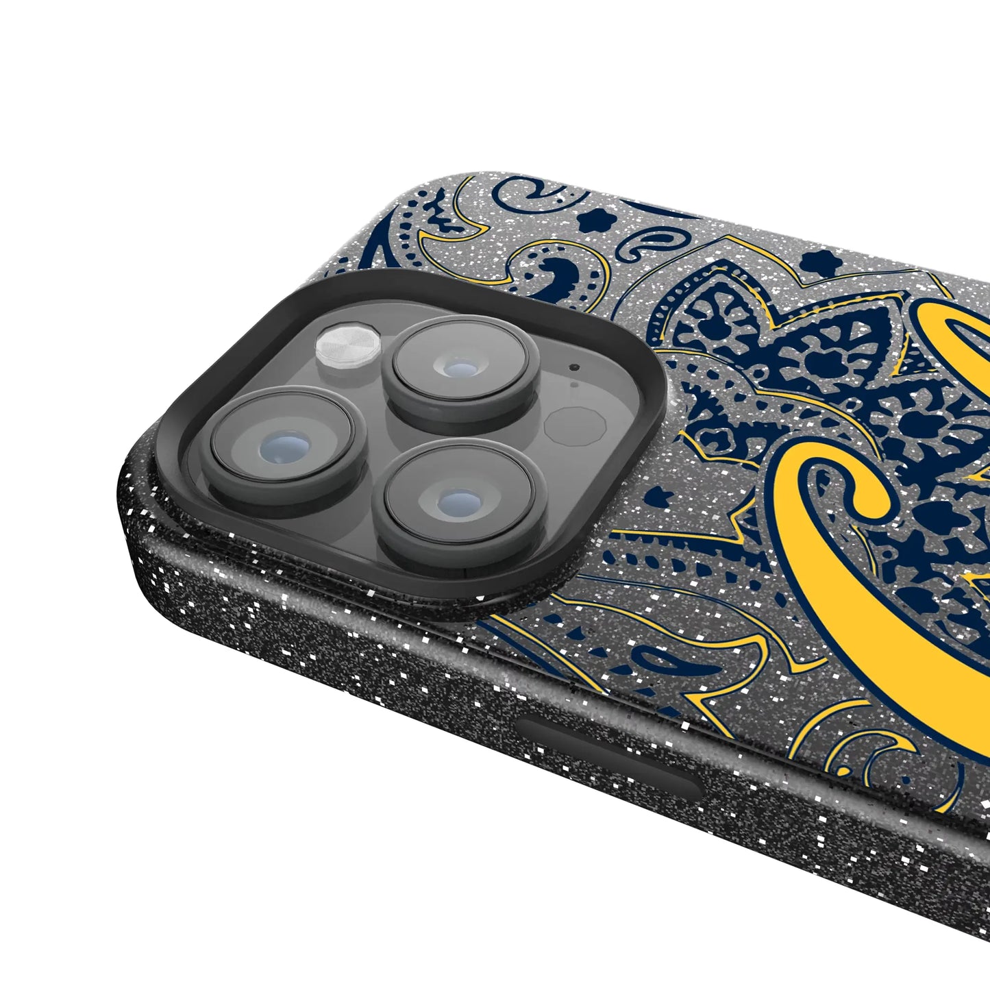 University of California Berkeley Golden Bears Paisley Black Bling Phone Case for Apple iPhone