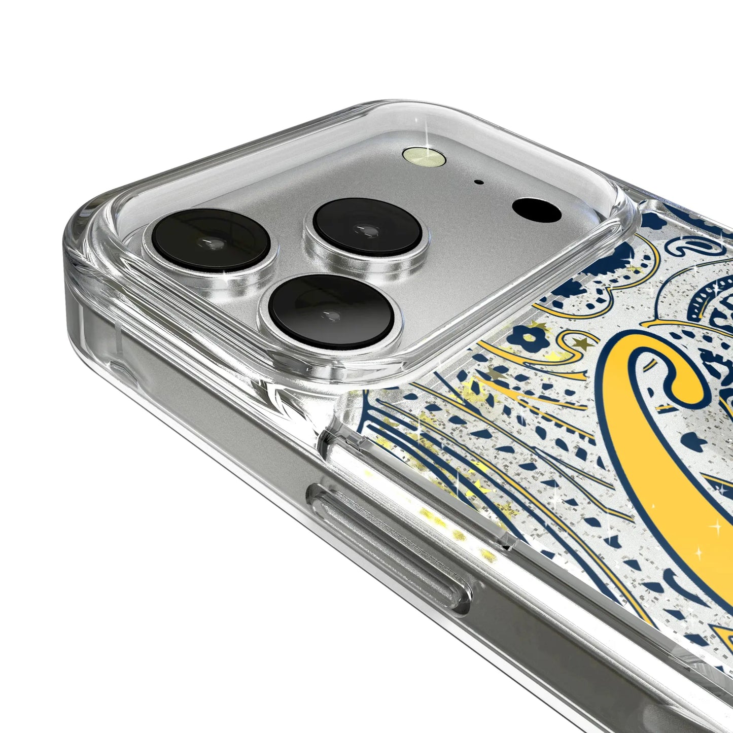 University of California Berkeley Golden Bears Paisley Glitter Phone Case for Apple iPhone