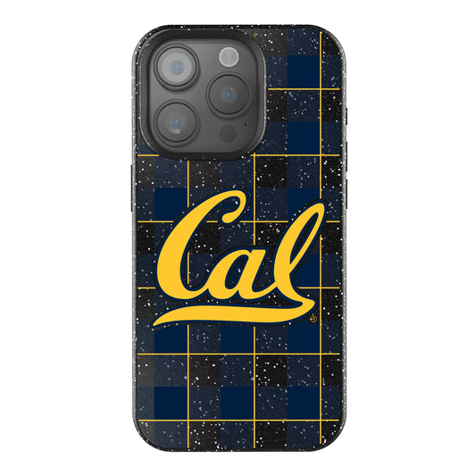 University of California Berkeley Golden Bears Plaid Black Bling Phone Case for Apple iPhone