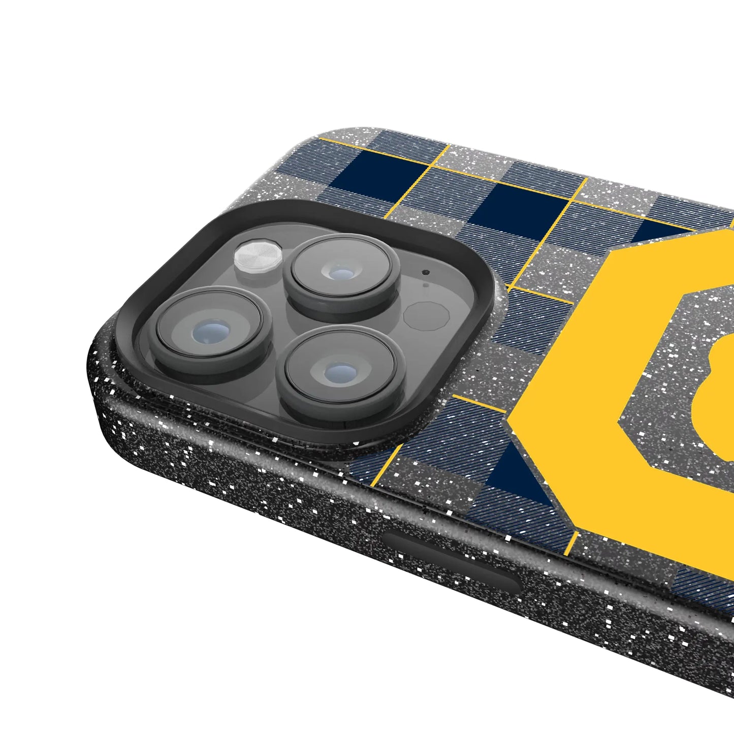 University of California Berkeley Golden Bears Plaid Black Bling Phone Case for Apple iPhone