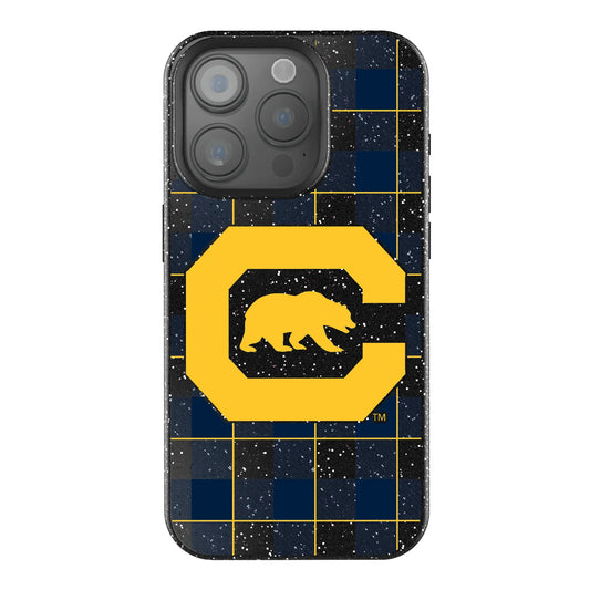 University of California Berkeley Golden Bears Plaid Black Bling Phone Case for Apple iPhone
