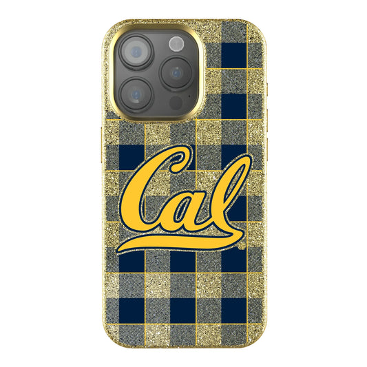 University of California Berkeley Golden Bears Plaid Bling Phone Case for Apple iPhone