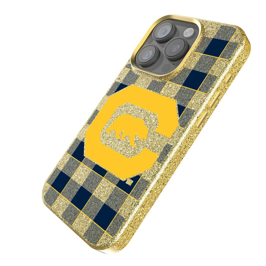 University of California Berkeley Golden Bears Plaid Bling Phone Case for Apple iPhone