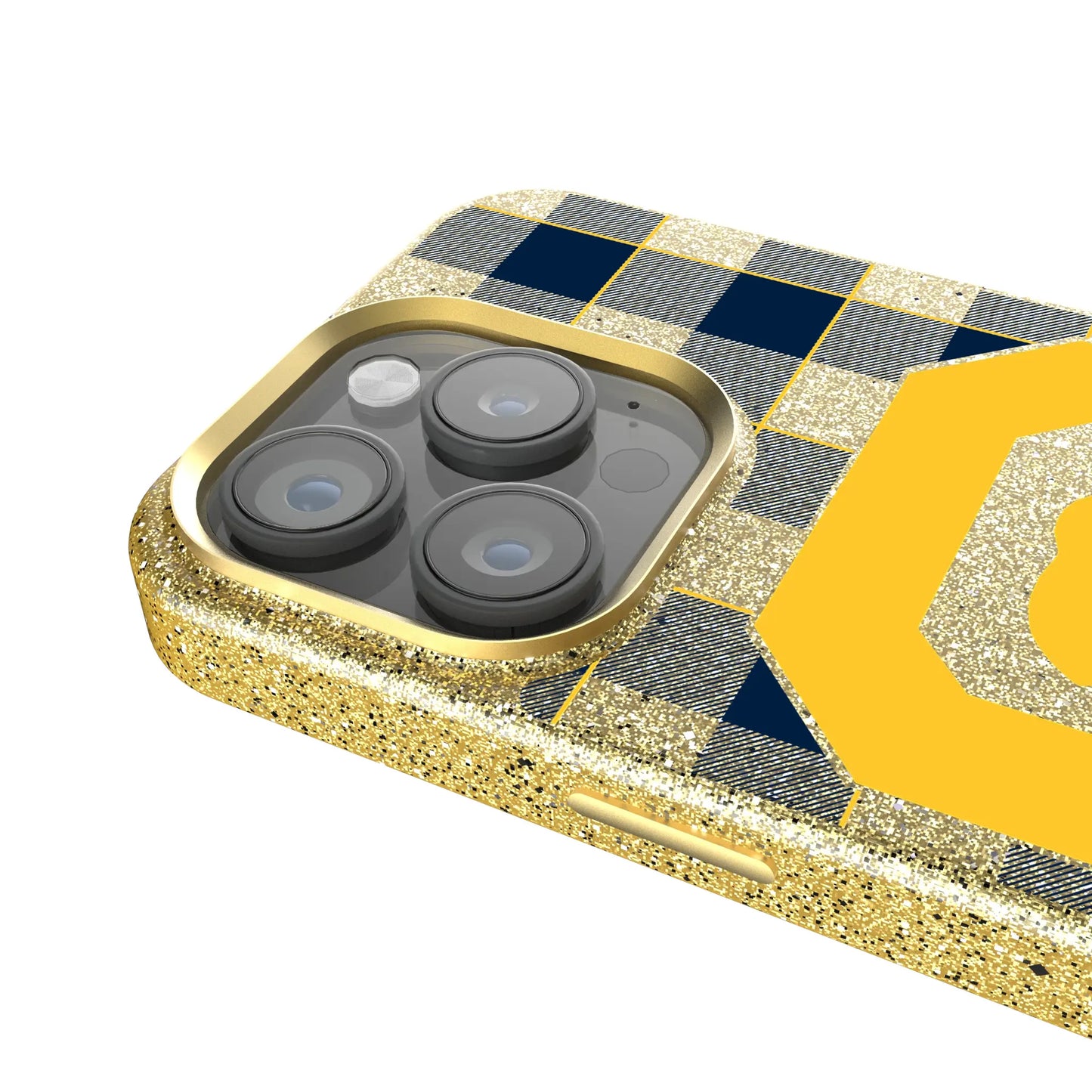 University of California Berkeley Golden Bears Plaid Bling Phone Case for Apple iPhone