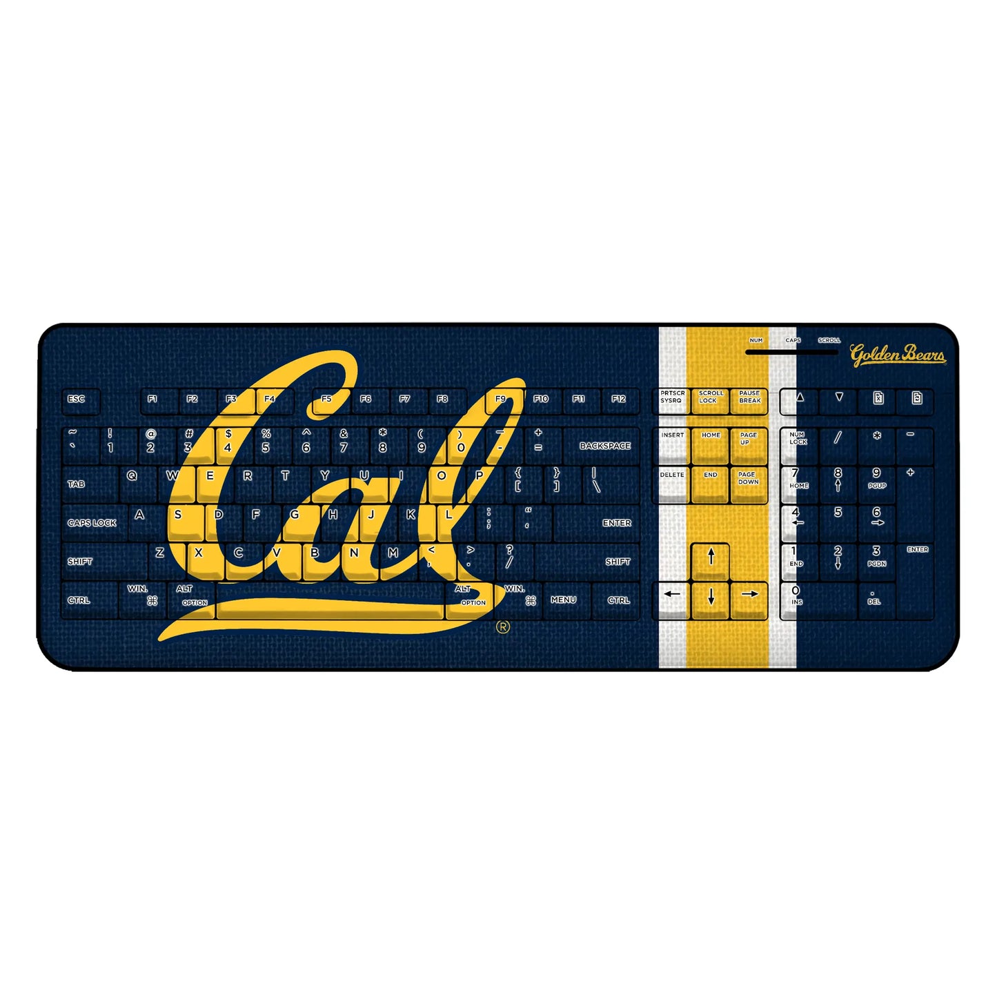 University of California Berkeley Golden Bears Stripe Wireless USB Keyboard
