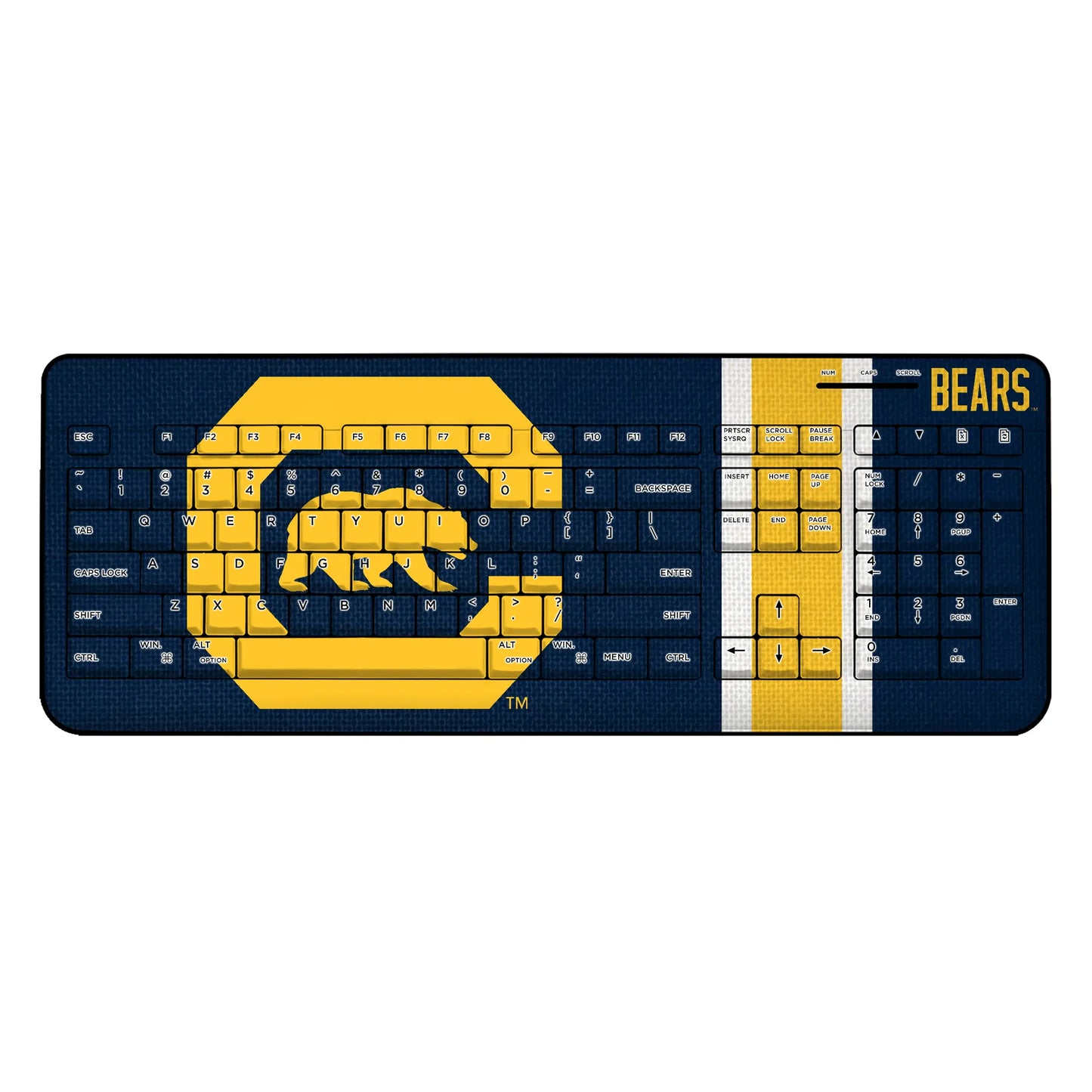 University of California Berkeley Golden Bears Stripe Wireless USB Keyboard