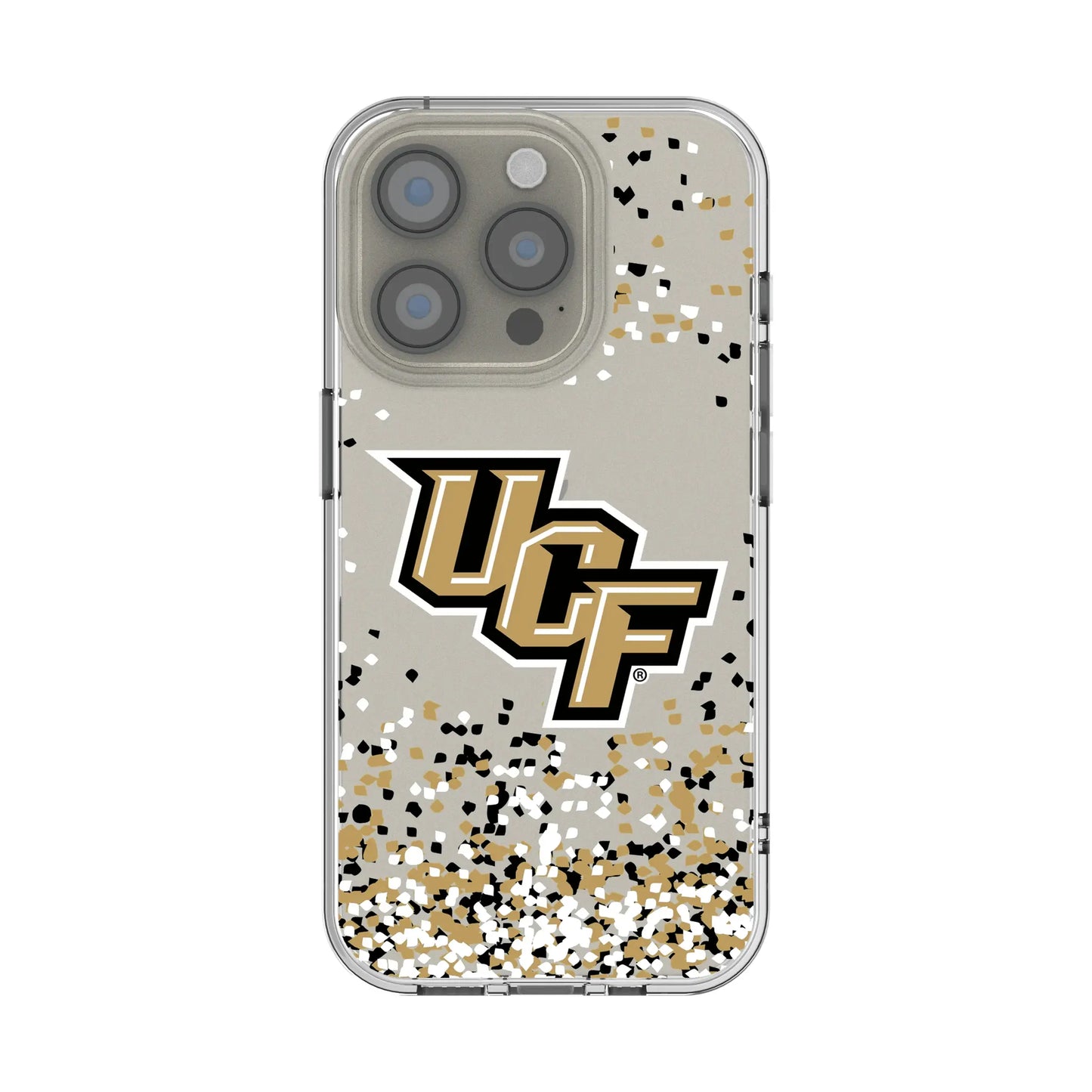 University of Central Florida Golden Knights Confetti Clear Phone Case for Apple iPhone