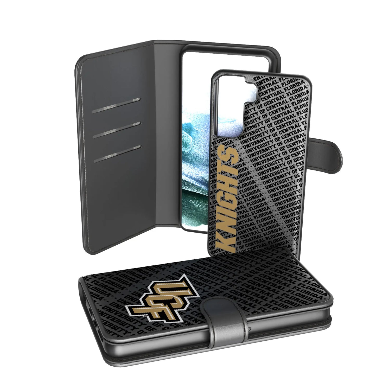 University of Central Florida Golden Knights Monocolor Tilt Wallet Phone Case for Apple iPhone