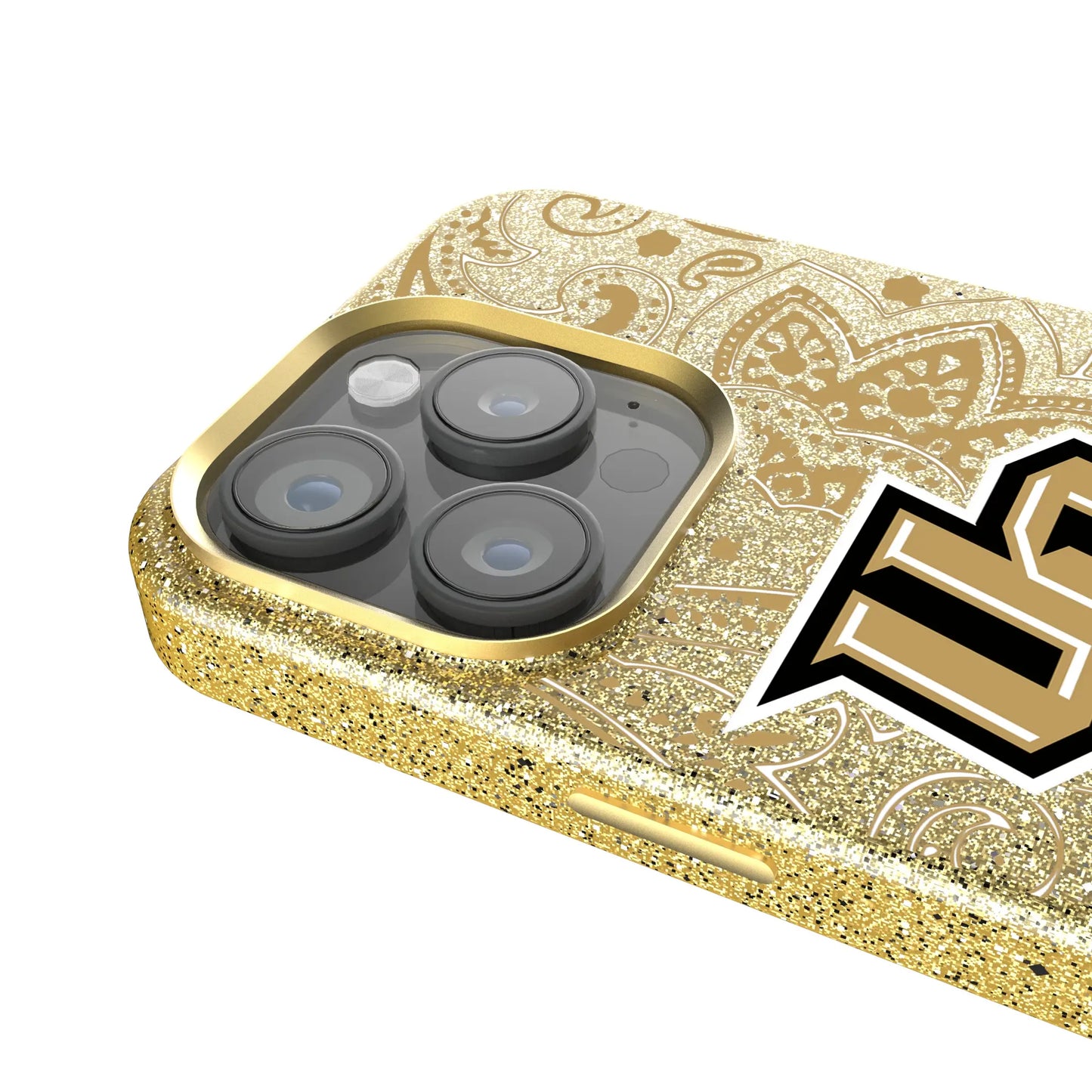 University of Central Florida Golden Knights Paisley Bling Phone Case for Apple iPhone
