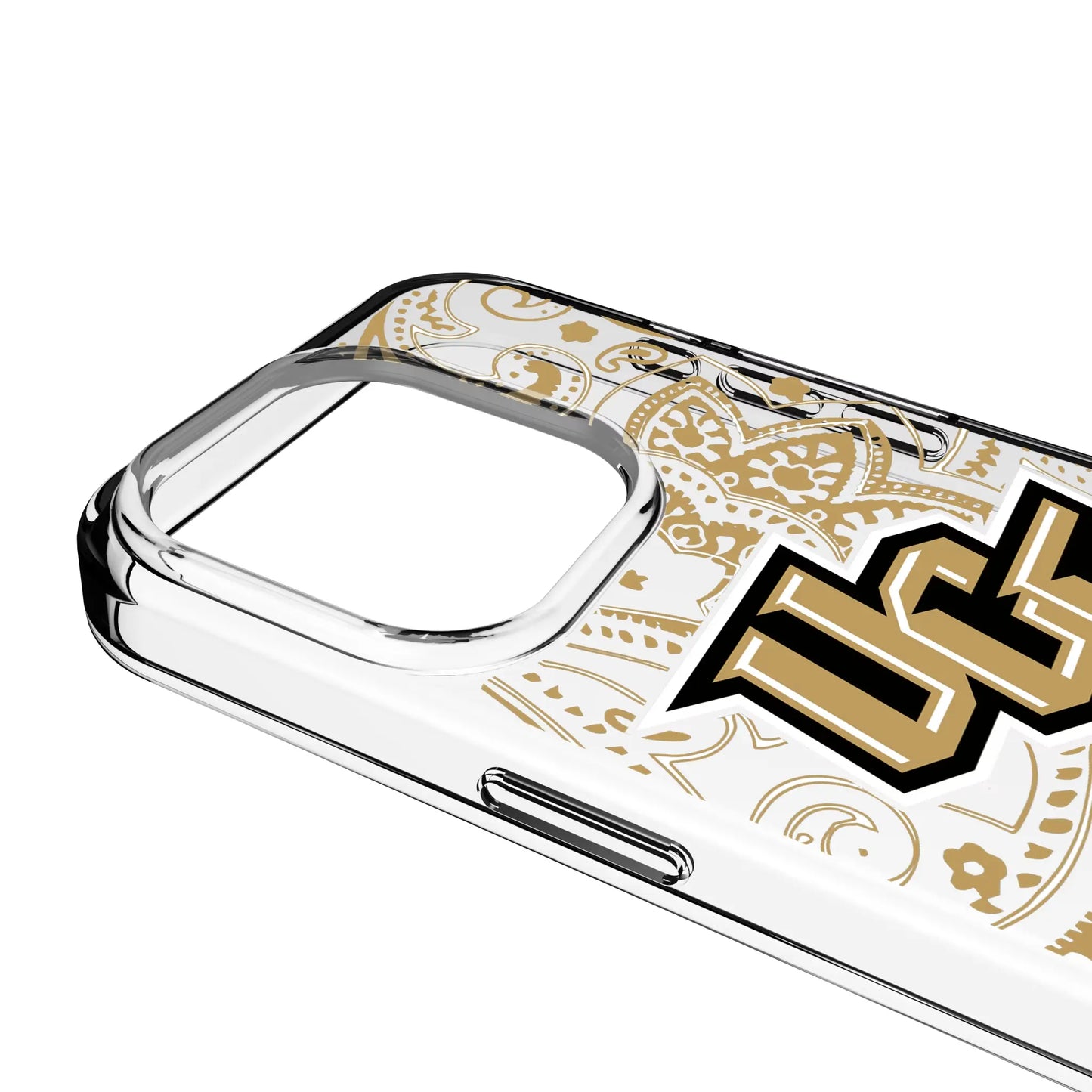 University of Central Florida Golden Knights Paisley Clear Phone Case for Apple iPhone