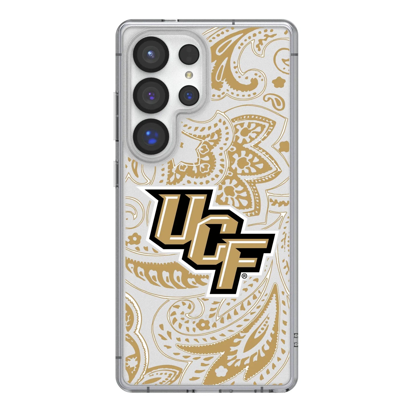 University of Central Florida Golden Knights Paisley Clear Phone Case for Samsung Galaxy