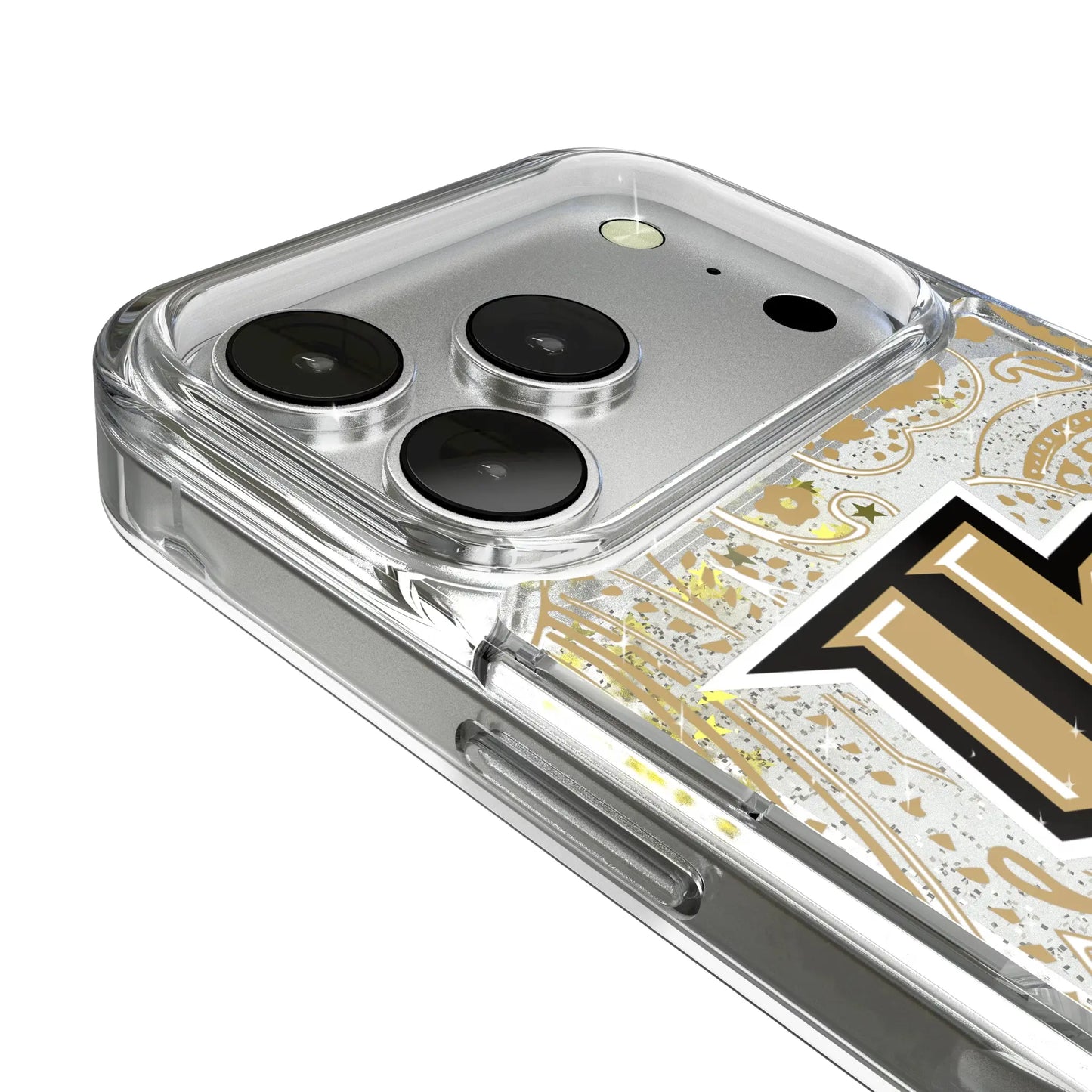 University of Central Florida Golden Knights Paisley Glitter Phone Case for Apple iPhone