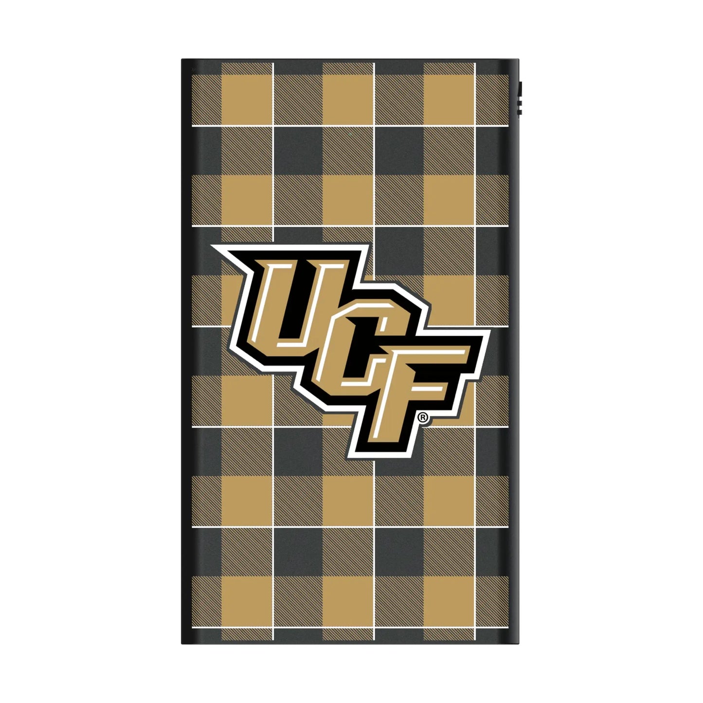 University of Central Florida Golden Knights Plaid 5000mAh Flat Powerbank