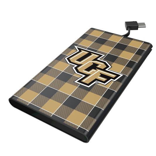 University of Central Florida Golden Knights Plaid 5000mAh Flat Powerbank