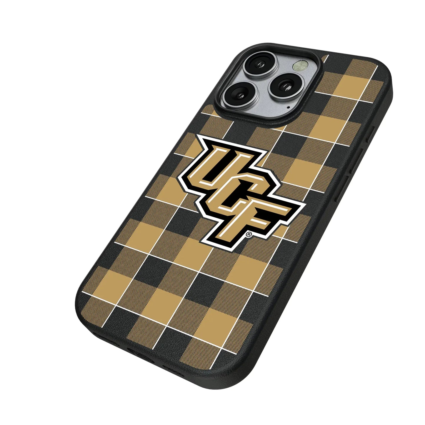 University of Central Florida Golden Knights Plaid MagSafe Compatible Phone Case for Apple iPhone
