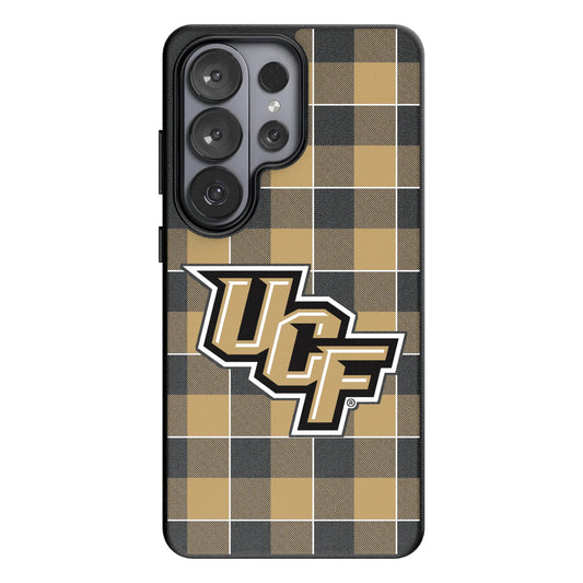 University of Central Florida Golden Knights Plaid MagSafe Compatible Phone Case for Samsung Galaxy