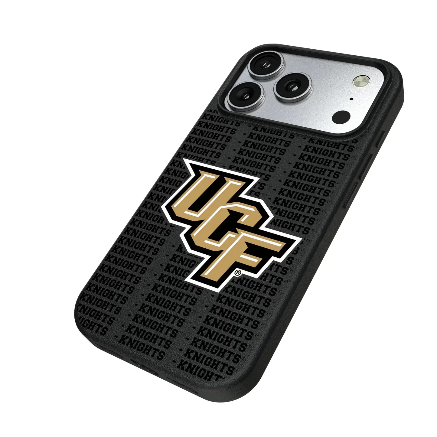 University of Central Florida Golden Knights Text Backdrop MagSafe Compatible Phone Case for Apple iPhone