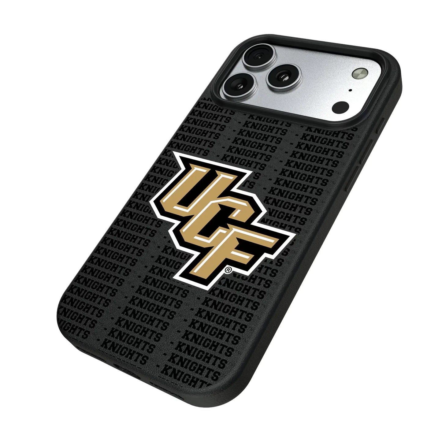 University of Central Florida Golden Knights Text Backdrop MagSafe Compatible Phone Case for Apple iPhone