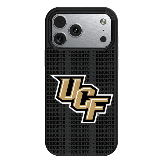 University of Central Florida Golden Knights Text Backdrop MagSafe Compatible Phone Case for Apple iPhone