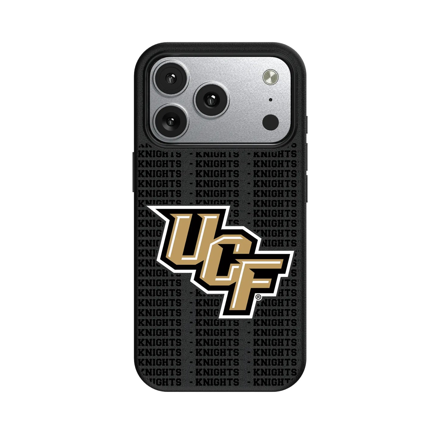 University of Central Florida Golden Knights Text Backdrop MagSafe Compatible Phone Case for Apple iPhone